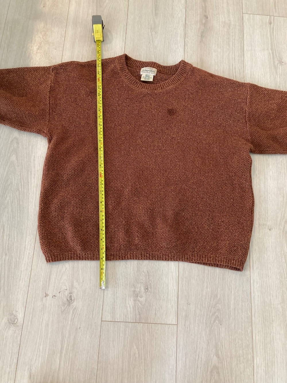 St. John's Bay Size Large Rust Brown Cotton Blend Crewneck Knit Sweater - Picture 5 of 8